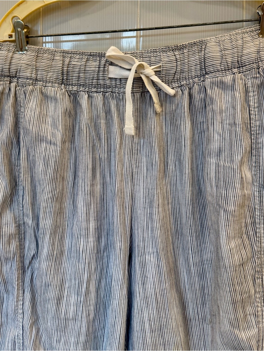 Lane Bryant Gray and White Striped Pull-On Pants